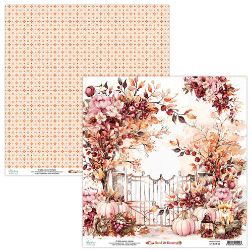 Mintay Papers - Rust & Rose Collection - 12 x 12 Double Sided Paper - 03