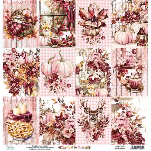 Mintay Papers - Rust & Rose Collection - 12 x 12 Double Sided Paper - 06