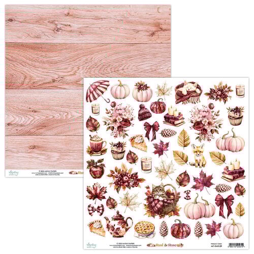 Mintay Papers - Rust & Rose Collection - 12 x 12 Double Sided Paper - Elements