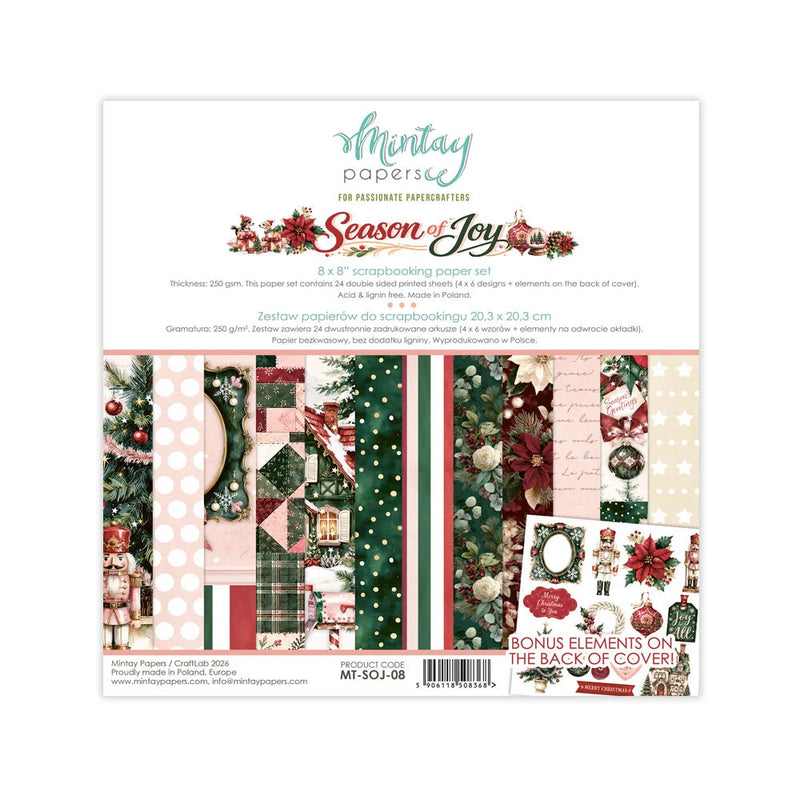 Mintay Papers - Season Of Joy - 8 x 8 Paper Pad