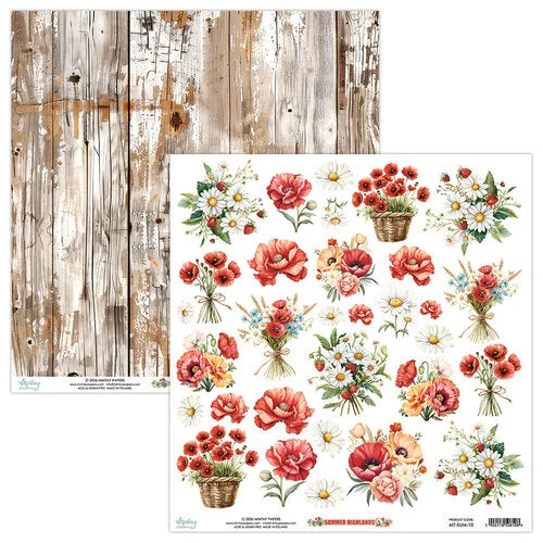 Mintay Papers - Summer Highlands - 12 x 12 Double Sided Paper - Flora