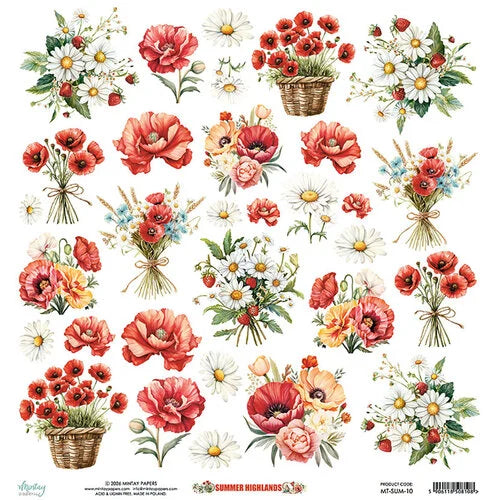 Mintay Papers - Summer Highlands - 12 x 12 Double Sided Paper - Flora