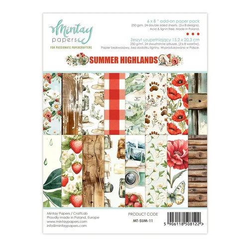 Mintay Papers - Summer Highlands - 6 x 8 Paper Pad - Add-On