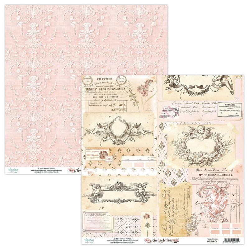 Mintay Papers - See You In Paris Collection - 12 x 12 Double Sided Paper - 04