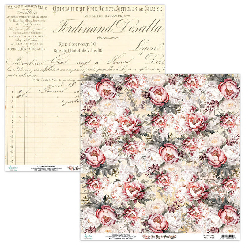 Mintay Papers - See You In Paris Collection - 12 x 12 Double Sided Paper - 05