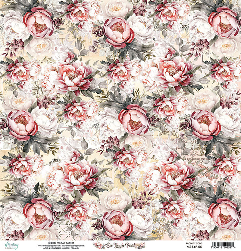 Mintay Papers - See You In Paris Collection - 12 x 12 Double Sided Paper - 05