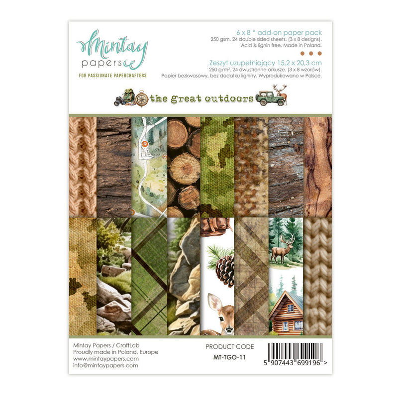 Mintay Papers - The Great Outdoors Collection - 6 x 8 Paper Pack - Add-On
