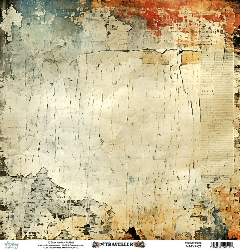 Mintay Papers - Traveller Collection - 12 x 12 Double Sided Paper - 02