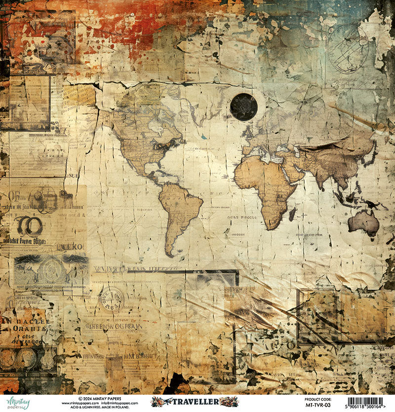 Mintay Papers - Traveller Collection - 12 x 12 Double Sided Paper - 03