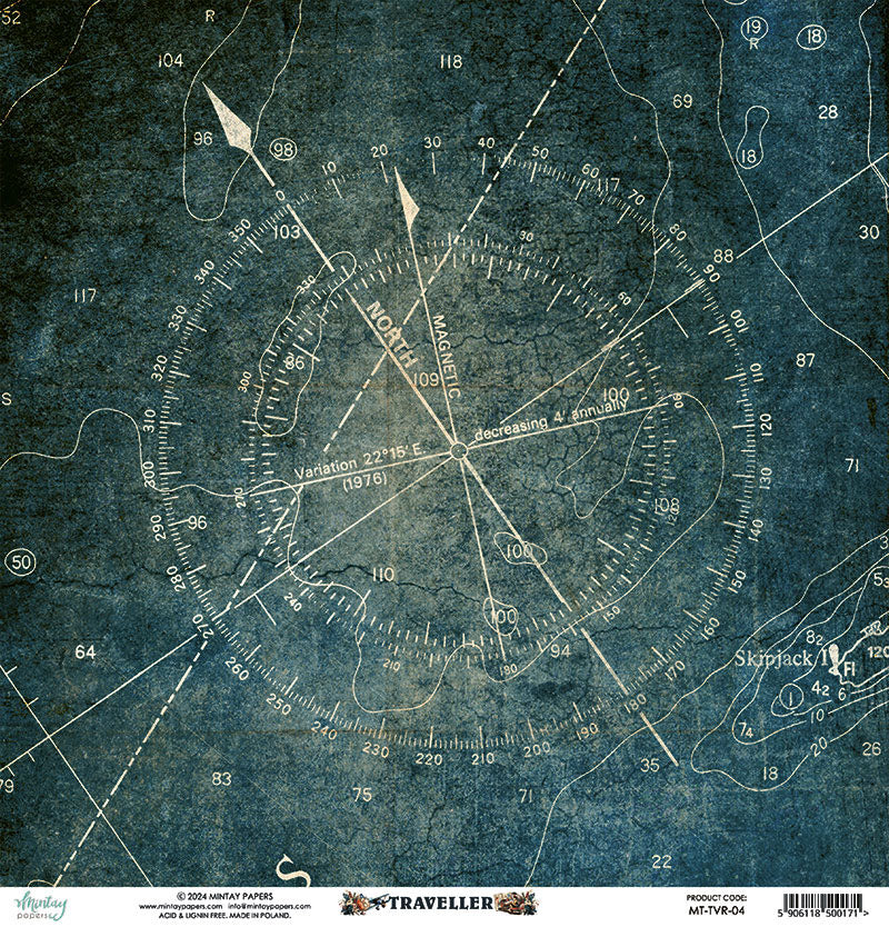 Mintay Papers - Traveller Collection - 12 x 12 Double Sided Paper - 04