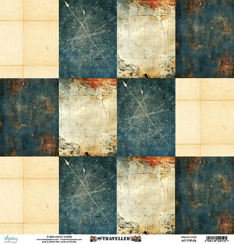 Mintay Papers - Traveller Collection - 12 x 12 Double Sided Paper - 06