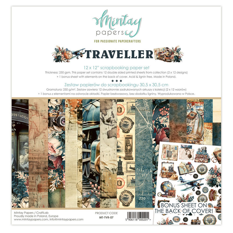 Mintay Papers - Traveller Collection - 12 x 12 Paper Set