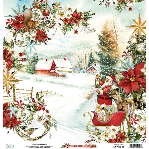 Mintay Papers - White Christmas - 12 x 12 Double Sided Paper - 03