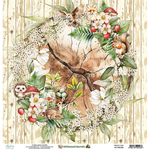 Mintay Papers - Wildwood Secrets Collection - 12 x 12 Double Sided Paper - 02