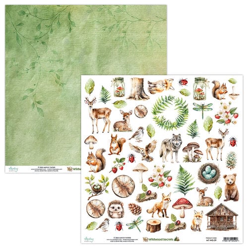 Mintay Papers - Wildwood Secrets Collection - 12 x 12 Double Sided Paper - Elements