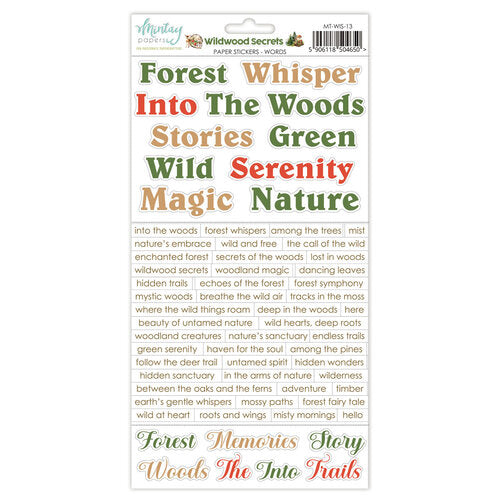 Mintay Papers - Wildwood Secrets Collection - 6 x 12 Stickers - Words