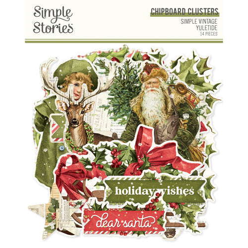 Simple Stories - Simple Vintage Yuletide Collection - Chipboard Clusters