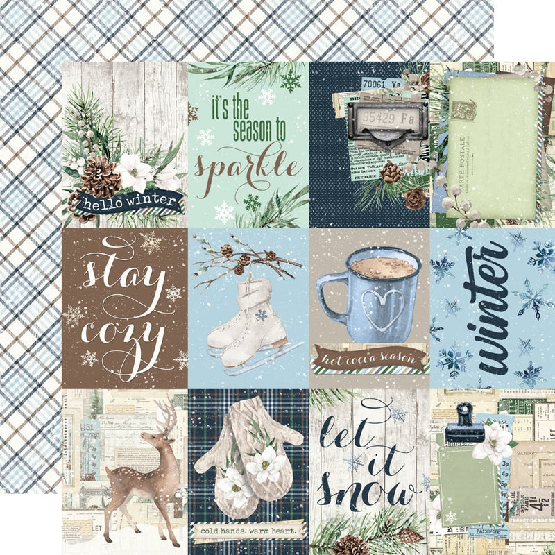Simple Stories - Simple Vintage Fresh Snow Collection - 12 x 12 Double Sided Paper - 3x4 Elements