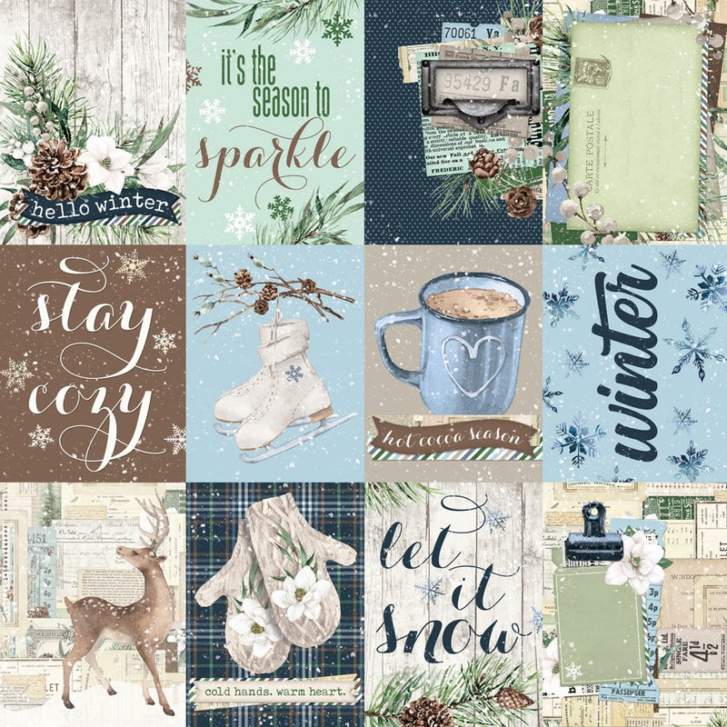 Simple Stories - Simple Vintage Fresh Snow Collection - 12 x 12 Double Sided Paper - 3x4 Elements