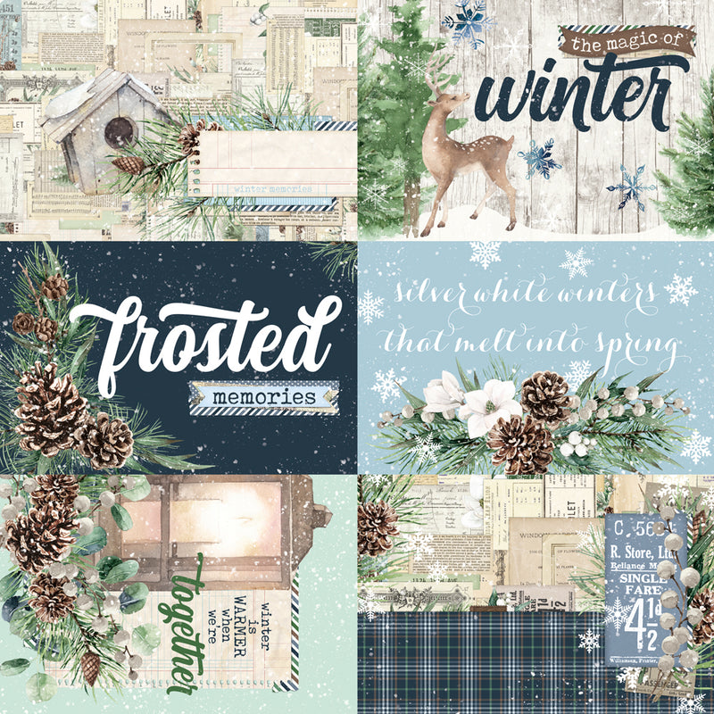 Simple Stories - Simple Vintage Fresh Snow Collection - 12 x 12 Double Sided Paper - 4x6 Elements