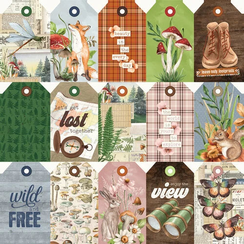 Simple Stories - Simple Vintage Woodlands Collection - 12 x 12 Double Sided Paper - Tag Elements