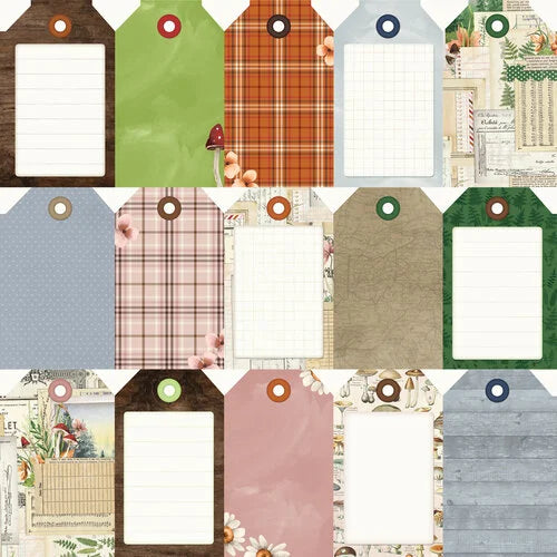 Simple Stories - Simple Vintage Woodlands Collection - 12 x 12 Double Sided Paper - Tag Elements