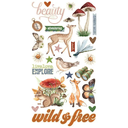 Simple Stories - Simple Vintage Woodlands Collection - 6 x 12 Chipboard Stickers