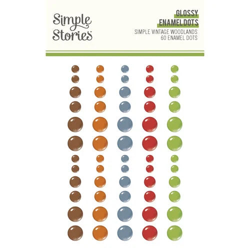 Simple Stories - Simple Vintage Woodlands Collection - Glossy Enamel Dots