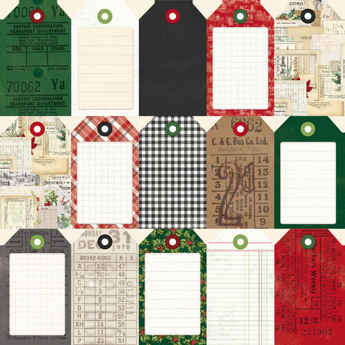 Simple Stories - Simple Vintage Believe - 12x12 Double Sided Paper - Tag Elements