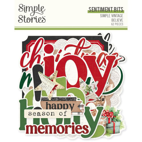 Simple Stories - Simple Vintage Believe - Ephemera - Sentiments Bits And Pieces