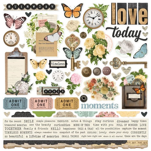 Simple Stories - Simple Vintage Junk Drawer - 12 x 12 Cardstock Stickers