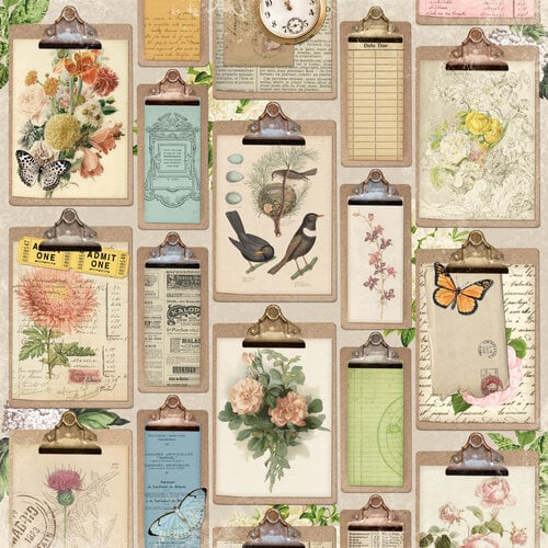Simple Stories - Simple Vintage Junk Drawer - 12 x 12 Double Sided Paper - Small Things