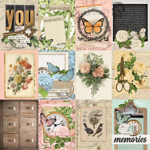 Simple Stories - Simple Vintage Junk Drawer - 12 x 12 Double Sided Paper - 3 x 4 Elements