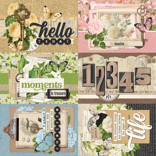 Simple Stories - Simple Vintage Junk Drawer - 12 x 12 Double Sided Paper - 4 x 6 Elements