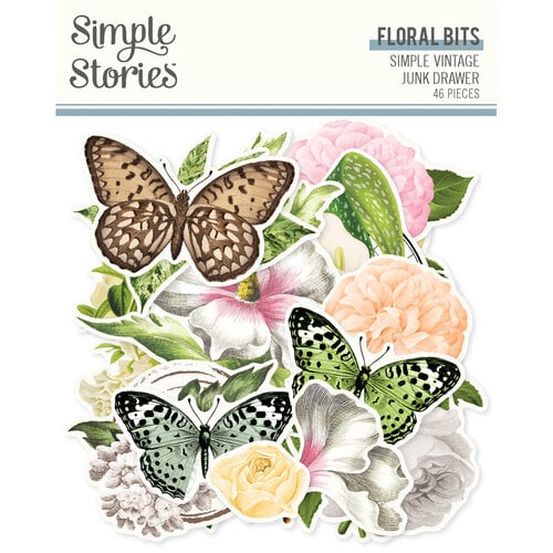 Simple Stories - Simple Vintage Junk Drawer - Ephemera - Floral Bits And Pieces