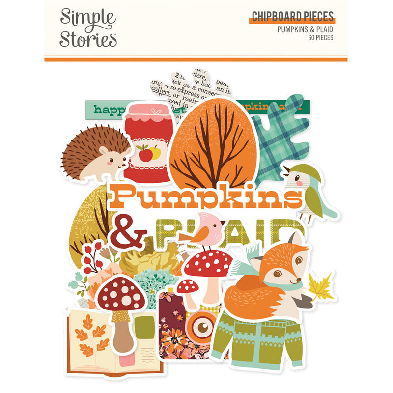 Simple Stories - Pumpkins & Plaid - Chipboard Pieces
