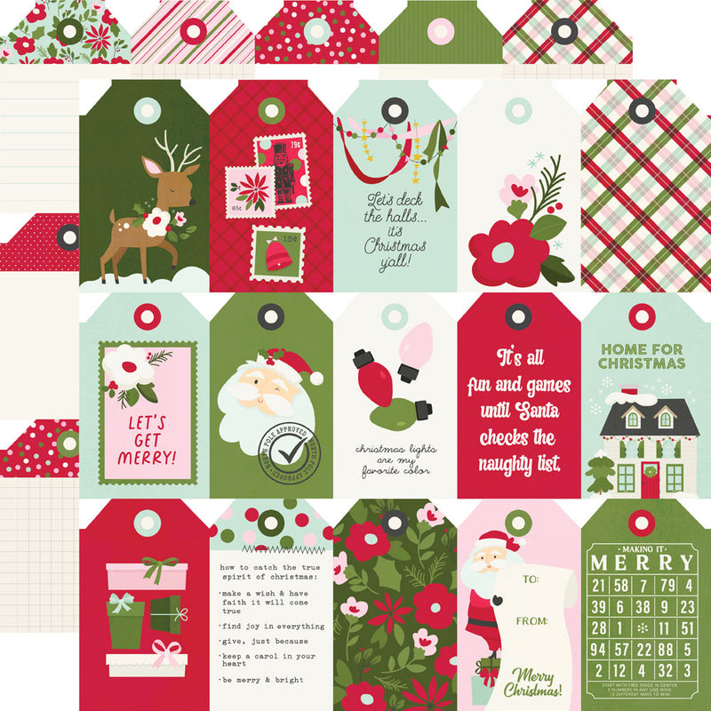 Simple Stories - Kringle & Co. - 12 x 12 Double Sided Paper - Tag Elements