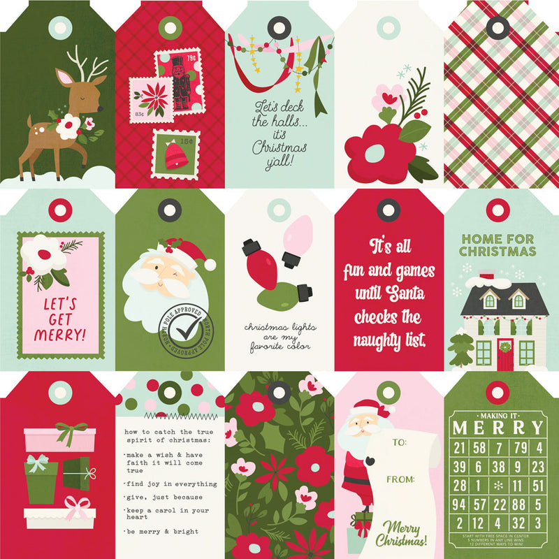 Simple Stories - Kringle & Co. - 12 x 12 Double Sided Paper - Tag Elements