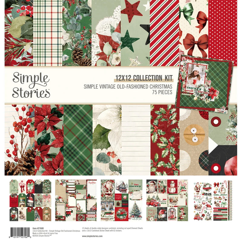 Simple Stories - Simple Vintage Old-Fashioned Christmas - 12 x 12 Collection Kit