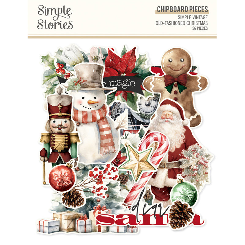 Simple Stories - Simple Vintage Old-Fashioned Christmas - Chipboard Pieces