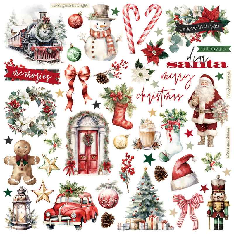 Simple Stories - Simple Vintage Old-Fashioned Christmas - Chipboard Pieces