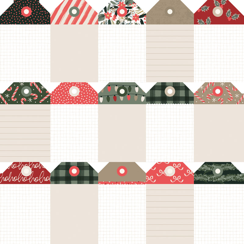 Simple Stories - Mistletoe & Holly - 12 x 12 Double Sided Paper - Tag Elements