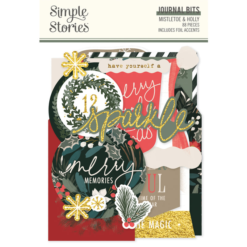 Simple Stories - Mistletoe & Holly - Journal Bits And Pieces