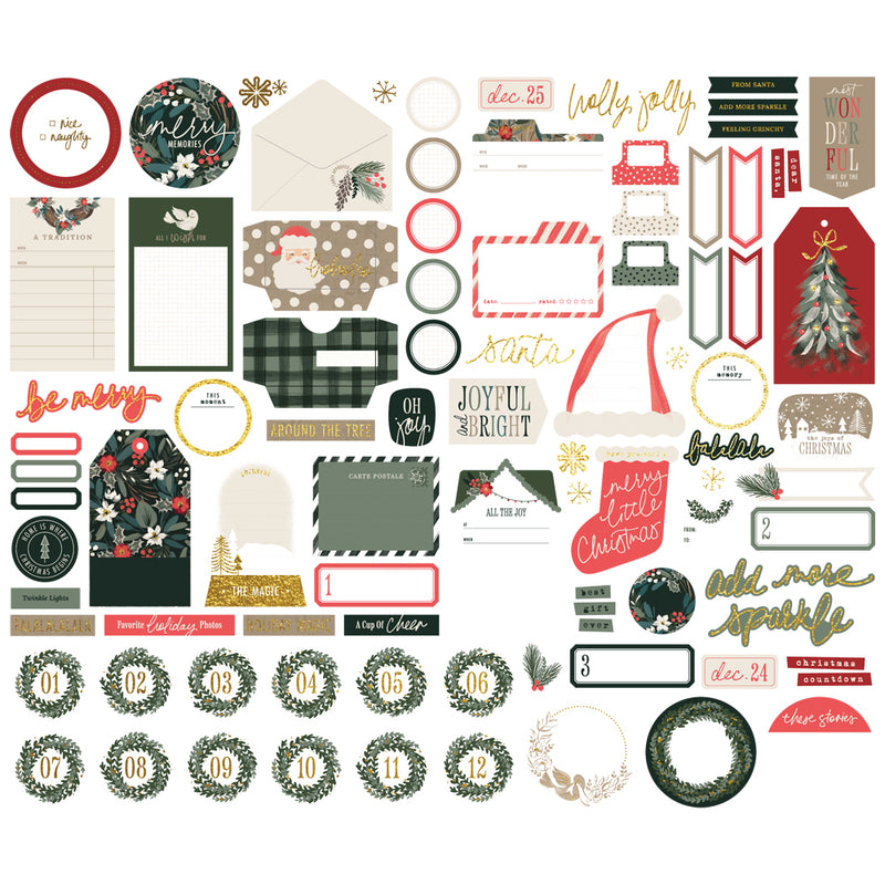 Simple Stories - Mistletoe & Holly - Journal Bits And Pieces