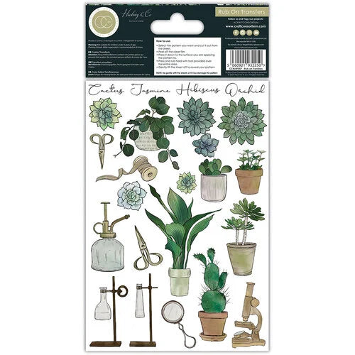 Craft Consortium - Botany Boutique Collection - Rub-On Transfers - 2 Pack