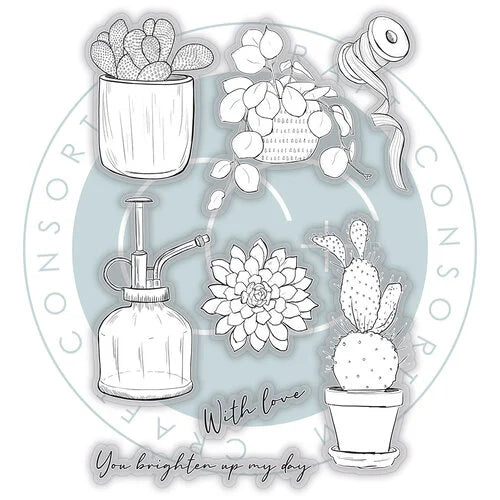 Craft Consortium - Botany Boutique Collection - Clear Photopolymer Stamps - Cactus