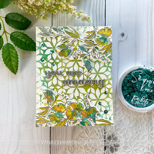 Picket Fence Studios - 6 x 8 Stencils - Lots Of Blossom