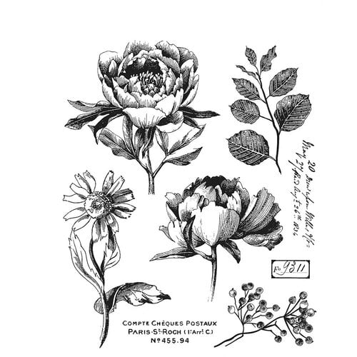 Stampers Anonymous - Tim Holtz - Cling Mounted Rubber Stamp Set - French Garden