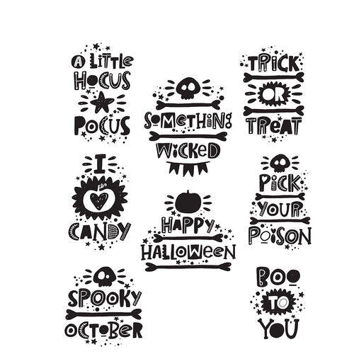 Stampers Anonymous - Tim Holtz - Cling Mounted Rubber Stamp Set - Halloween Whatnots