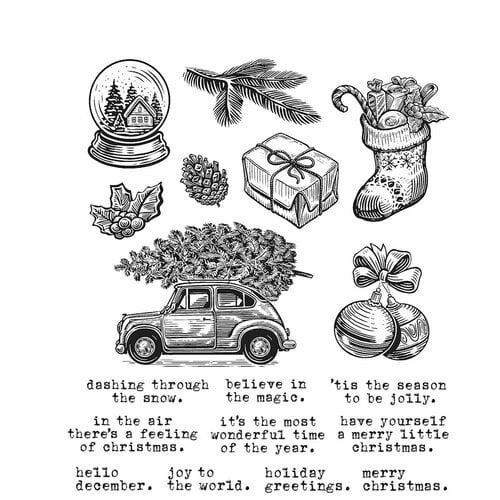 Stampers Anonymous - Tim Holtz - Cling Mounted Rubber Stamps - Home for Christmas